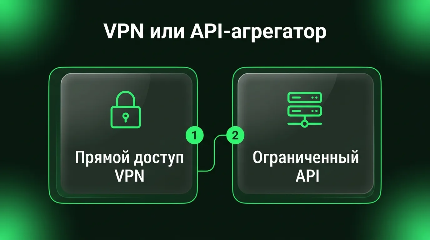 Сравнение преимуществ прямого доступа через VPN dropweb с ограничениями сторонних API-агрегаторов.